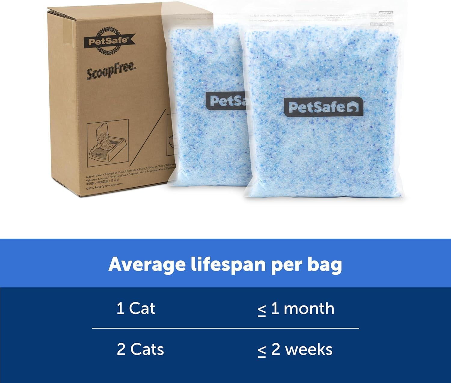 Scoopfree Odor Control Crystal Cat Litter, Fresh Scent, 4.3 Lb Bag, Pack of 2