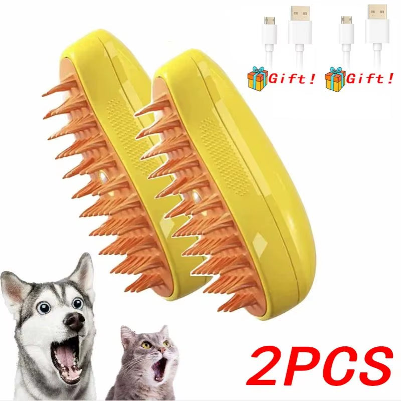 Electric Dog Steamer Brush Grooming 3 in 1 Dog Steam Brush Pet Remove Tangles and Loose Hair for Massage Steamy Cat Supplies