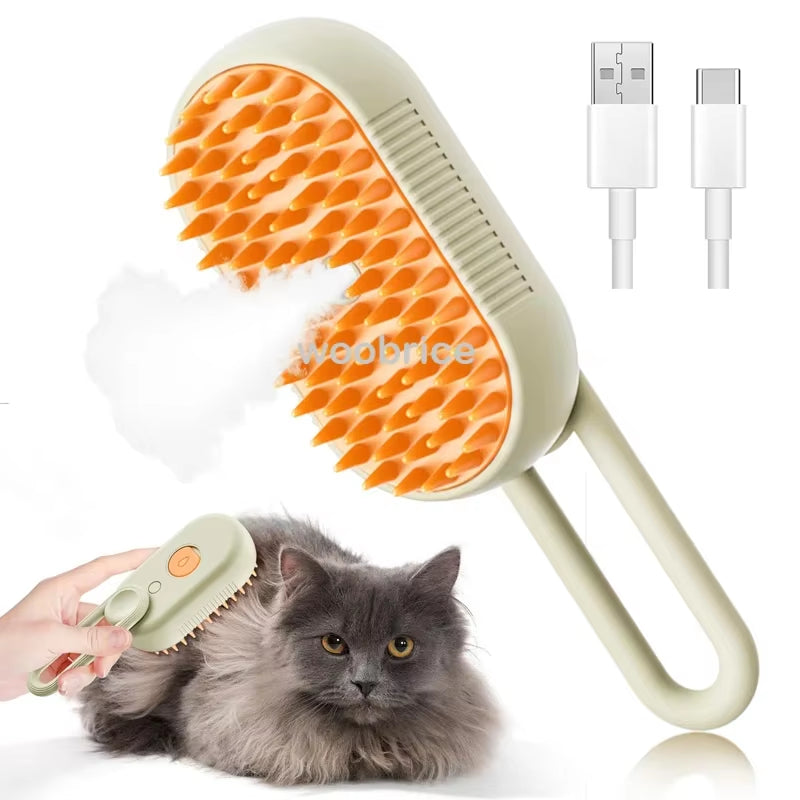 Electric Dog Steamer Brush Grooming 3 in 1 Dog Steam Brush Pet Remove Tangles and Loose Hair for Massage Steamy Cat Supplies