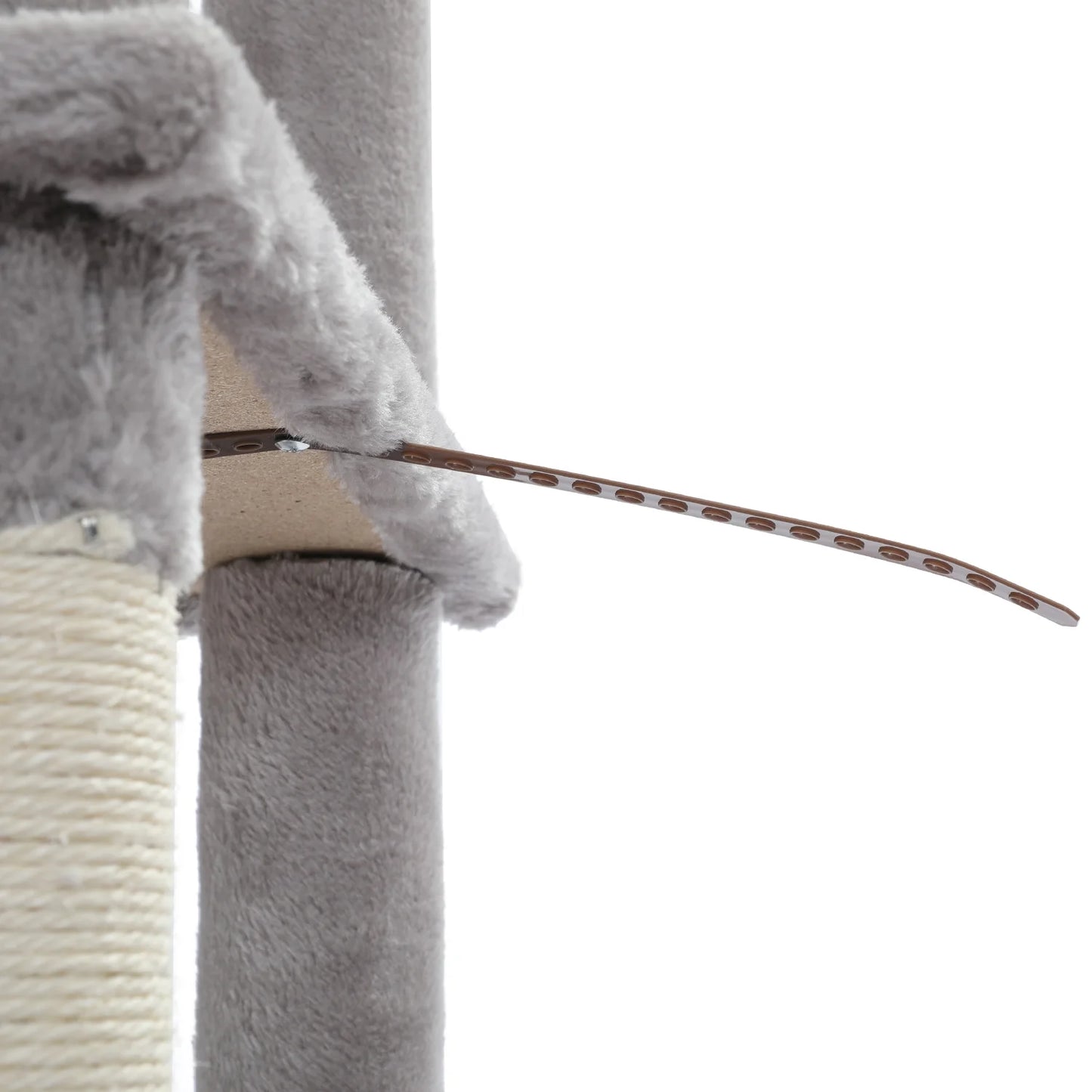 61" Large Cat Tree Cat Tower with Ladder and Dual Condos for Indoor Cats, Light Gray