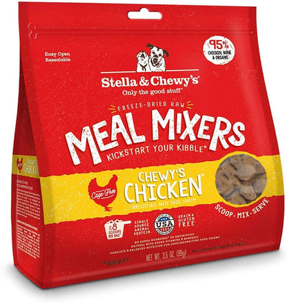 Freeze Dried Raw Chewy’S Chicken Meal Mixers – Dog Food Topper for Small & Large Breeds – Grain Free, Protein Rich Recipe – 3.5 Oz Bag