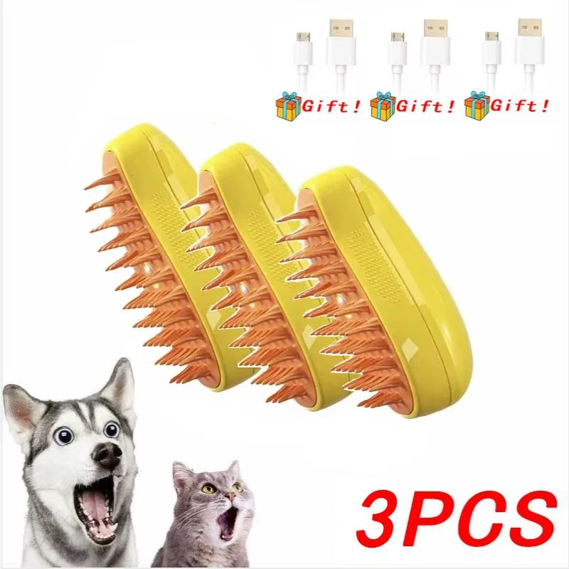 Electric Dog Steamer Brush Grooming 3 in 1 Dog Steam Brush Pet Remove Tangles and Loose Hair for Massage Steamy Cat Supplies