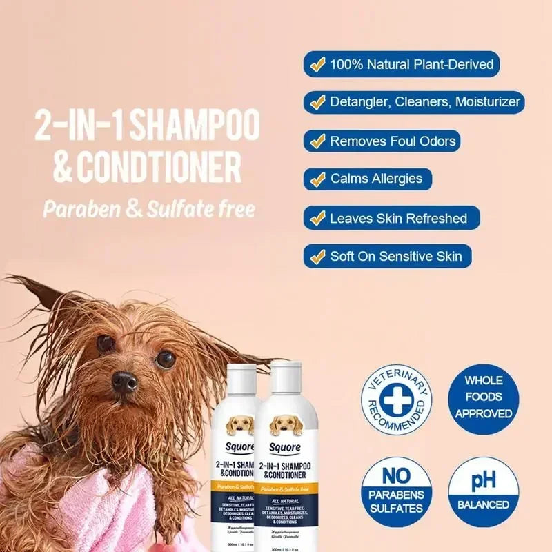 2-in-1 Puppy Shampoo & Conditioner (Clear, concise)