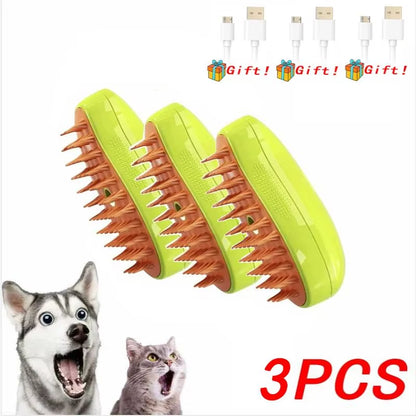 Electric Dog Steamer Brush Grooming 3 in 1 Dog Steam Brush Pet Remove Tangles and Loose Hair for Massage Steamy Cat Supplies