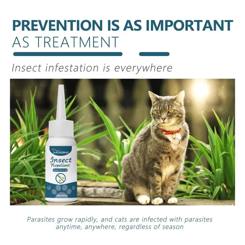 50Ml Pet anti Flea Tick Agent for Cats, Dogs, and Dogs. Extracorporeal Deworming Skin Cleaning Agent for Lice, Ticks, and Ticks