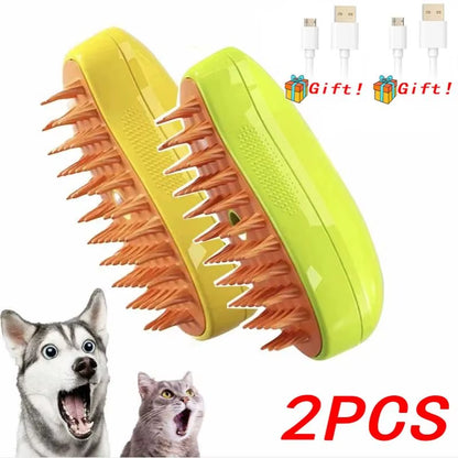 Electric Dog Steamer Brush Grooming 3 in 1 Dog Steam Brush Pet Remove Tangles and Loose Hair for Massage Steamy Cat Supplies